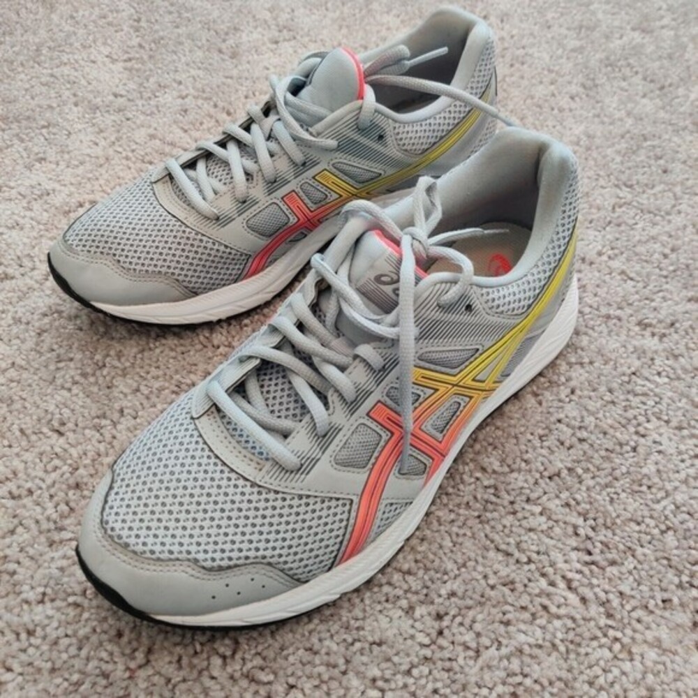 ASICS Athletic Running SHOE Sneakers Women Sz 9.5 Grey/orang COMFORT 101…